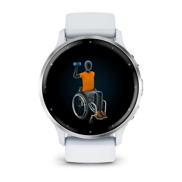 GARMIN VENU 3 SILVER БЕЗЕЛ С WHITESTONE КОРПУС И СИЛИКОНОВА КАИШКА 4
