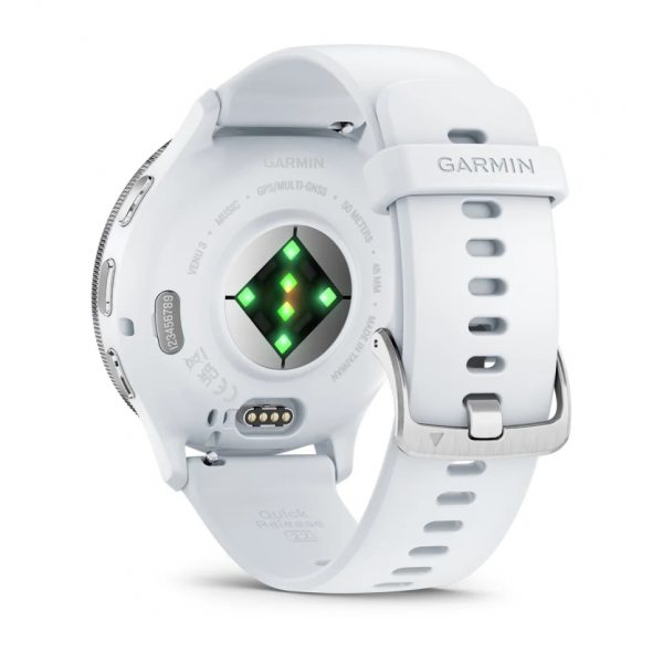 GARMIN VENU 3 SILVER БЕЗЕЛ С WHITESTONE КОРПУС И СИЛИКОНОВА КАИШКА 5