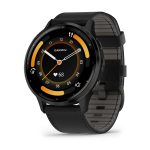 Garmin Venu 3 Slate безел с Black корпус и кожена каишка