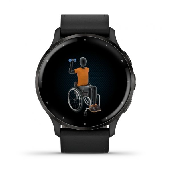 GARMIN VENU 3 SLATE БЕЗЕЛ С BLACK КОРПУС И КОЖЕНА КАИШКА 4