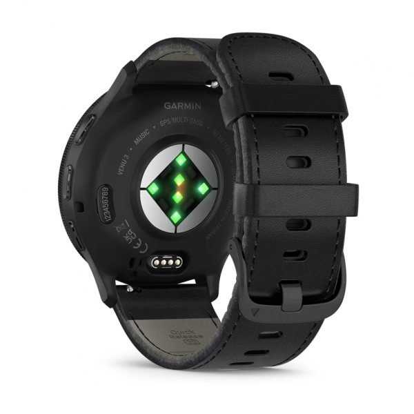 GARMIN VENU 3 SLATE БЕЗЕЛ С BLACK КОРПУС И КОЖЕНА КАИШКА 5