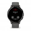 Garmin Venu 3S Slate безел с Pebble Gray корпус и силиконова каишка 1