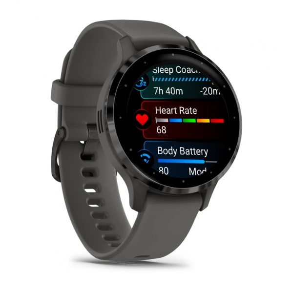 GARMIN VENU 3S SLATE БЕЗЕЛ С PEBBLE GRAY КОРПУС И СИЛИКОНОВА КАИШКА 2