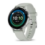 Garmin Venu 3S Silver безел с Sage Grey корпус и силиконова каишка