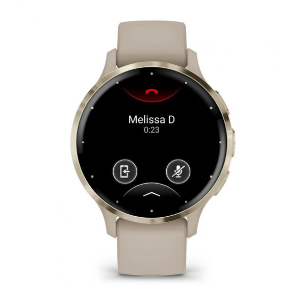 GARMIN VENU 3S SOFT GOLD БЕЗЕЛ С FRENCH GREY КОРПУС И СИЛИКОНОВА КАИШКА 1