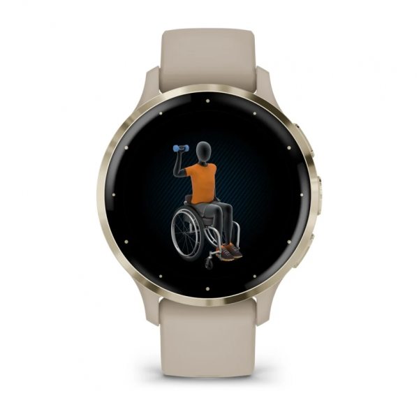 GARMIN VENU 3S SOFT GOLD БЕЗЕЛ С FRENCH GREY КОРПУС И СИЛИКОНОВА КАИШКА 4