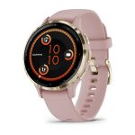 Garmin Venu 3S Soft Gold безел с Dust Rose корпус и силиконова каишка