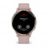 Garmin Venu 3S Soft Gold безел с Dust Rose корпус и силиконова каишка 1