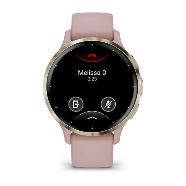 GARMIN VENU 3S SOFT GOLD БЕЗЕЛ С DUST ROSE КОРПУС И СИЛИКОНОВА КАИШКА 1