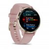 Garmin Venu 3S Soft Gold безел с Dust Rose корпус и силиконова каишка 2