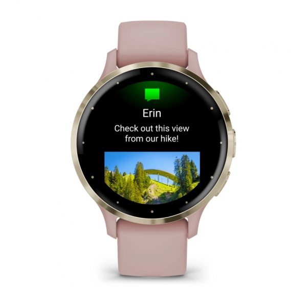 GARMIN VENU 3S SOFT GOLD БЕЗЕЛ С DUST ROSE КОРПУС И СИЛИКОНОВА КАИШКА 3