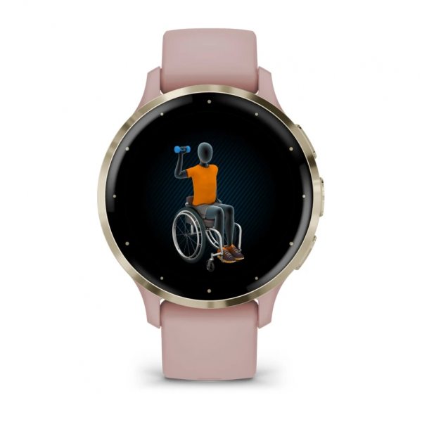 GARMIN VENU 3S SOFT GOLD БЕЗЕЛ С DUST ROSE КОРПУС И СИЛИКОНОВА КАИШКА 4
