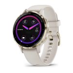 Garmin Venu 3S Soft Gold безел с Ivory корпус и силиконова каишка