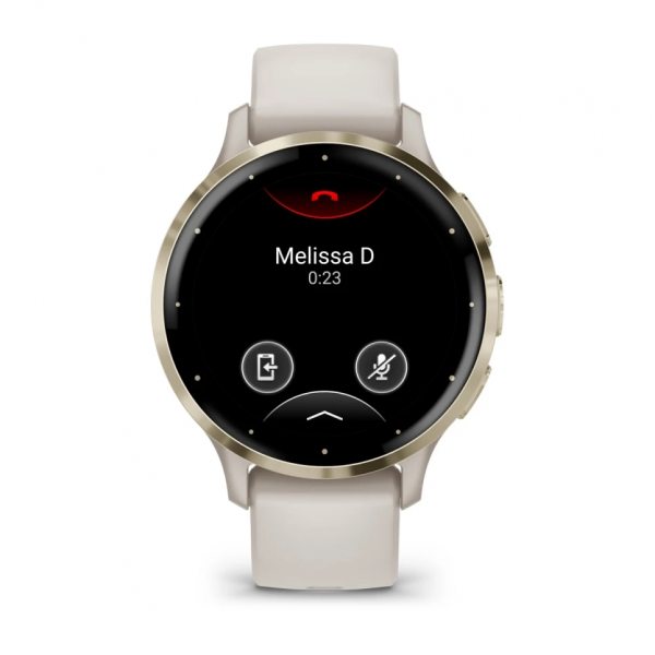 GARMIN VENU 3S SOFT GOLD БЕЗЕЛ С IVORY КОРПУС И СИЛИКОНОВА КАИШКА 1