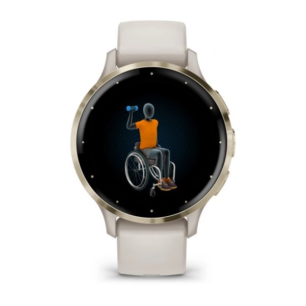 GARMIN VENU 3S SOFT GOLD БЕЗЕЛ С IVORY КОРПУС И СИЛИКОНОВА КАИШКА 4