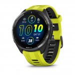 Garmin Forerunner 965 Carbon Grey DLC Titanium безел с Black корпус и Amp Yellow/Black силиконова каишка
