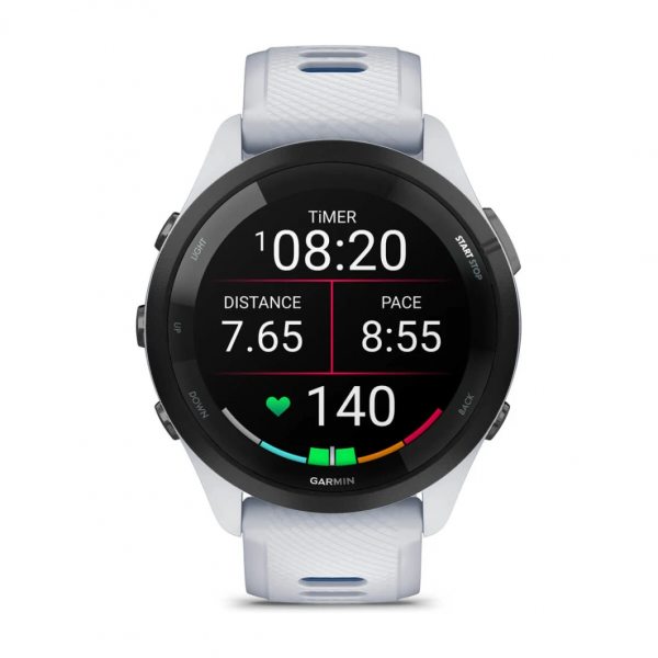 GARMIN FORERUNNER 265 BLACK БЕЗЕЛ С WHITESTONE КОРПУС И WHITESTONE/TIDAL BLUE СИЛИКОНОВА КАИШКА  1