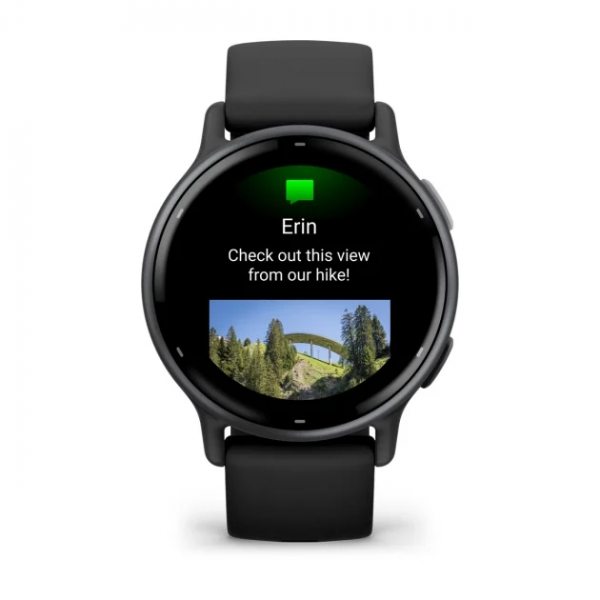 GARMIN VIVOACTIVE 5 SLATE БЕЗЕЛ С BLACK КОРПУС И СИЛИКОНОВА КАИШКА  1