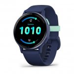 Garmin Vivoactive 5 Metallic Navy безел с Navy корпус и силиконова каишка
