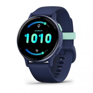 Garmin Vivoactive 5 Metallic Navy безел с Navy корпус и силиконова каишка