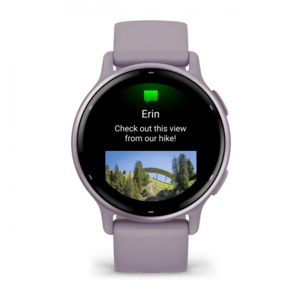 GARMIN VIVOACTIVE 5 METALLIC ORCHID БЕЗЕЛ С ORCHID КОРПУС И СИЛИКОНОВА КАИШКА 1