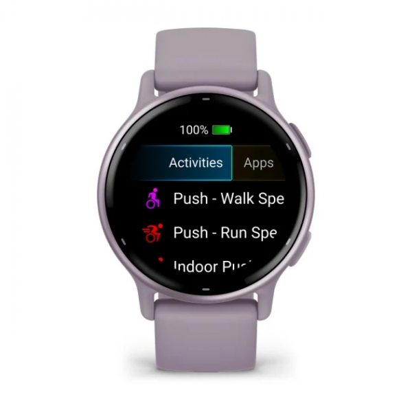 GARMIN VIVOACTIVE 5 METALLIC ORCHID БЕЗЕЛ С ORCHID КОРПУС И СИЛИКОНОВА КАИШКА 4