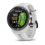Garmin Approach S70 42 мм черен керамичен безел с бяла силиконова каишка
