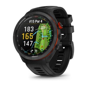Garmin Approach S70 47 мм черен керамичен безел с черна силиконова каишка