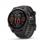 Garmin Fenix 8 43mm AMOLED Sapphire Carbon Gray DLC Titanium с Black/Pebble Gray силиконова каишка