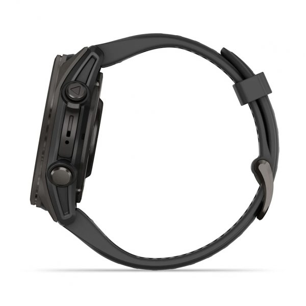 GARMIN FENIX 8 43MM AMOLED SAPPHIRE CARBON GRAY DLC TITANIUM С BLACK/PEBBLE GRAY СИЛИКОНОВА КАИШКА 12