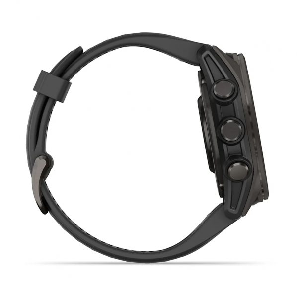 GARMIN FENIX 8 43MM AMOLED SAPPHIRE CARBON GRAY DLC TITANIUM С BLACK/PEBBLE GRAY СИЛИКОНОВА КАИШКА 11