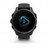 Garmin Fenix 8 43mm AMOLED Sapphire Carbon Gray DLC Titanium с Black/Pebble Gray силиконова каишка 3