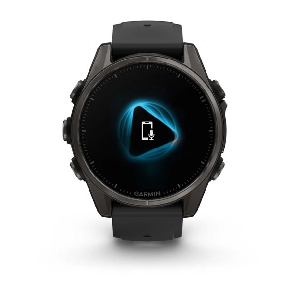 GARMIN FENIX 8 43MM AMOLED SAPPHIRE CARBON GRAY DLC TITANIUM С BLACK/PEBBLE GRAY СИЛИКОНОВА КАИШКА 3