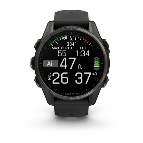 GARMIN FENIX 8 43MM AMOLED SAPPHIRE CARBON GRAY DLC TITANIUM С BLACK/PEBBLE GRAY СИЛИКОНОВА КАИШКА 6