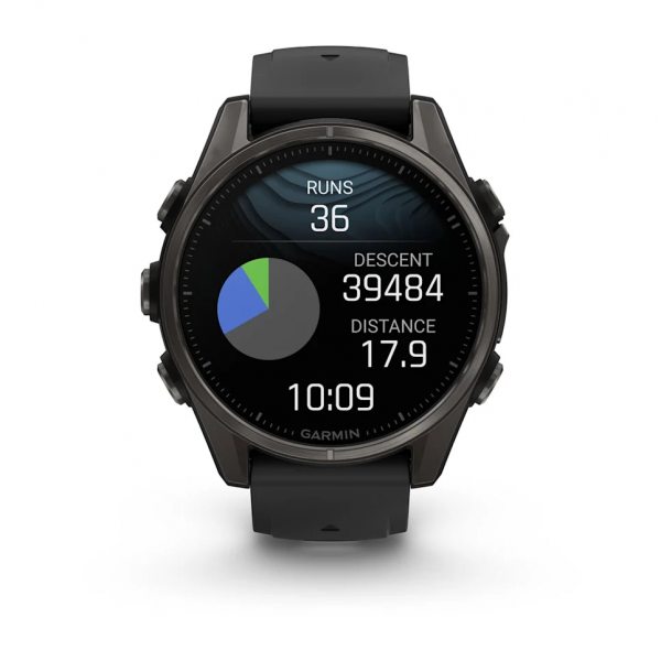 GARMIN FENIX 8 43MM AMOLED SAPPHIRE CARBON GRAY DLC TITANIUM С BLACK/PEBBLE GRAY СИЛИКОНОВА КАИШКА 7