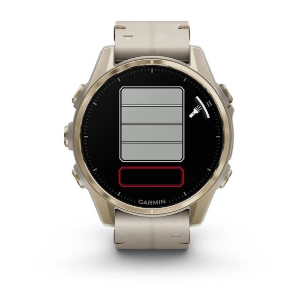GARMIN FENIX 8 43MM AMOLED SAPPHIRE SOFT GOLD STAINLESS STEEL С FOG GRAY КОЖЕНА КАИШКА 10