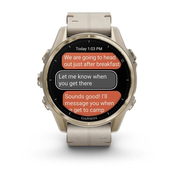 GARMIN FENIX 8 43MM AMOLED SAPPHIRE SOFT GOLD STAINLESS STEEL С FOG GRAY КОЖЕНА КАИШКА 9