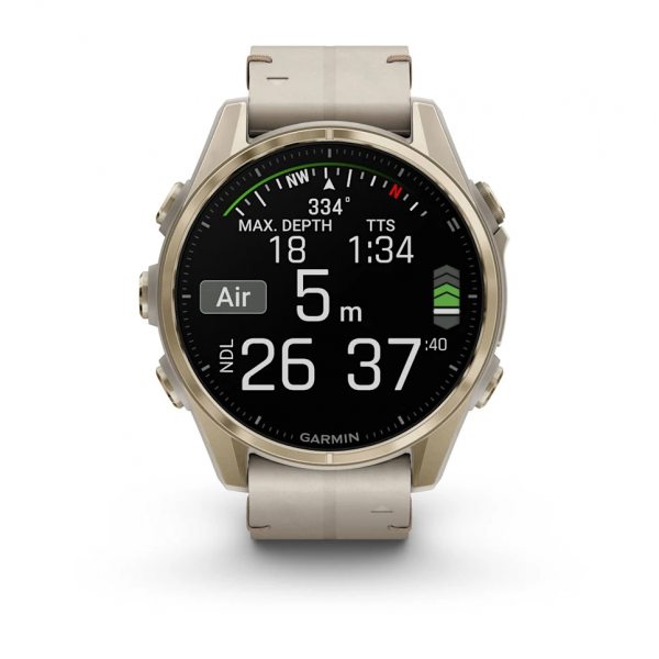 GARMIN FENIX 8 43MM AMOLED SAPPHIRE SOFT GOLD STAINLESS STEEL С FOG GRAY КОЖЕНА КАИШКА 7