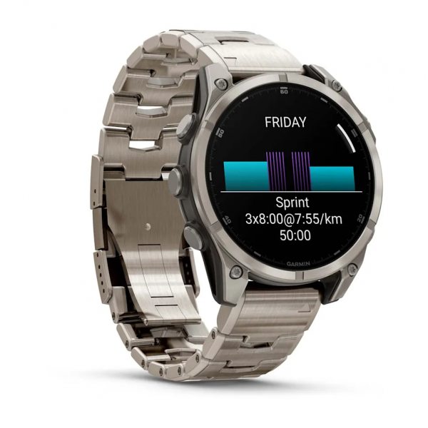 GARMIN FENIX 8 47MM AMOLED SAPPHIRE TITANIUM С VENTED ТИТАНИЕВА КАИШКА  2