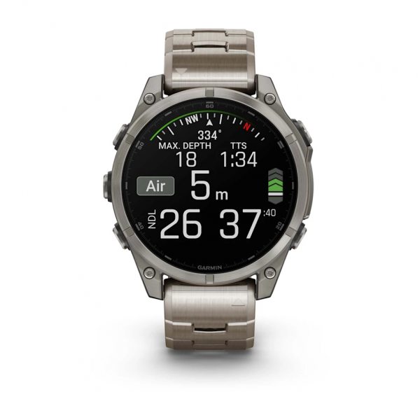 GARMIN FENIX 8 47MM AMOLED SAPPHIRE TITANIUM С VENTED ТИТАНИЕВА КАИШКА  6