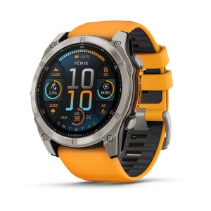 Garmin Fenix 8 51mm AMOLED Sapphire Titanium със Spark Orange/Graphite силиконова каишка