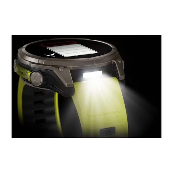 GARMIN FENIX 8 47MM SOLAR SAPPHIRE TITANIUM С AMP YELLOW/GRAPHITE СИЛИКОНОВА КАИШКА  9