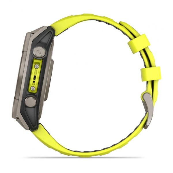GARMIN FENIX 8 47MM SOLAR SAPPHIRE TITANIUM С AMP YELLOW/GRAPHITE СИЛИКОНОВА КАИШКА  11