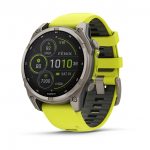 Garmin Fenix 8 47mm Solar Sapphire Titanium с Amp Yellow/Graphite силиконова каишка 