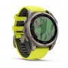 Garmin Fenix 8 47mm Solar Sapphire Titanium с Amp Yellow/Graphite силиконова каишка  2