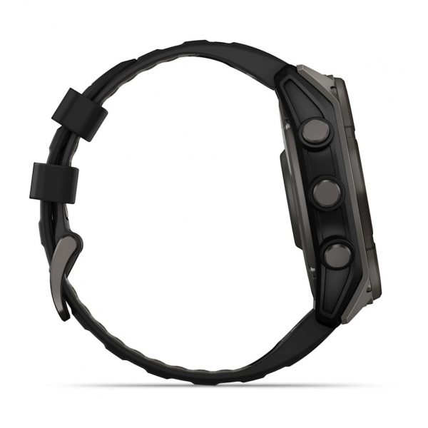 GARMIN FENIX 8 51MM SOLAR SAPPHIRE CARBON GRAY DLC TITANIUM С BLACK/PEBBLE GRAY СИЛИКОНОВА КАИШКА  11
