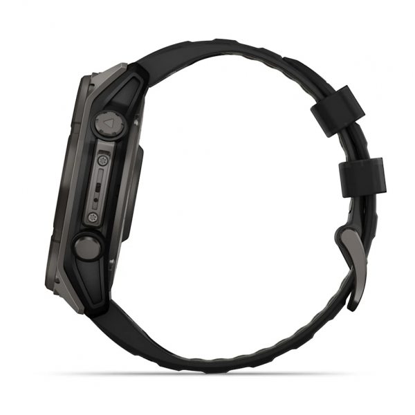 GARMIN FENIX 8 51MM SOLAR SAPPHIRE CARBON GRAY DLC TITANIUM С BLACK/PEBBLE GRAY СИЛИКОНОВА КАИШКА  12