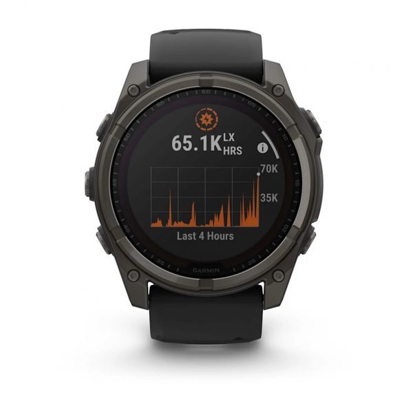 GARMIN FENIX 8 51MM SOLAR SAPPHIRE CARBON GRAY DLC TITANIUM С BLACK/PEBBLE GRAY СИЛИКОНОВА КАИШКА  1