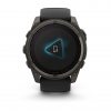 Garmin Fenix 8 51mm Solar Sapphire Carbon Gray DLC Titanium с Black/Pebble Gray силиконова каишка  4