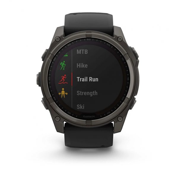 GARMIN FENIX 8 51MM SOLAR SAPPHIRE CARBON GRAY DLC TITANIUM С BLACK/PEBBLE GRAY СИЛИКОНОВА КАИШКА  5